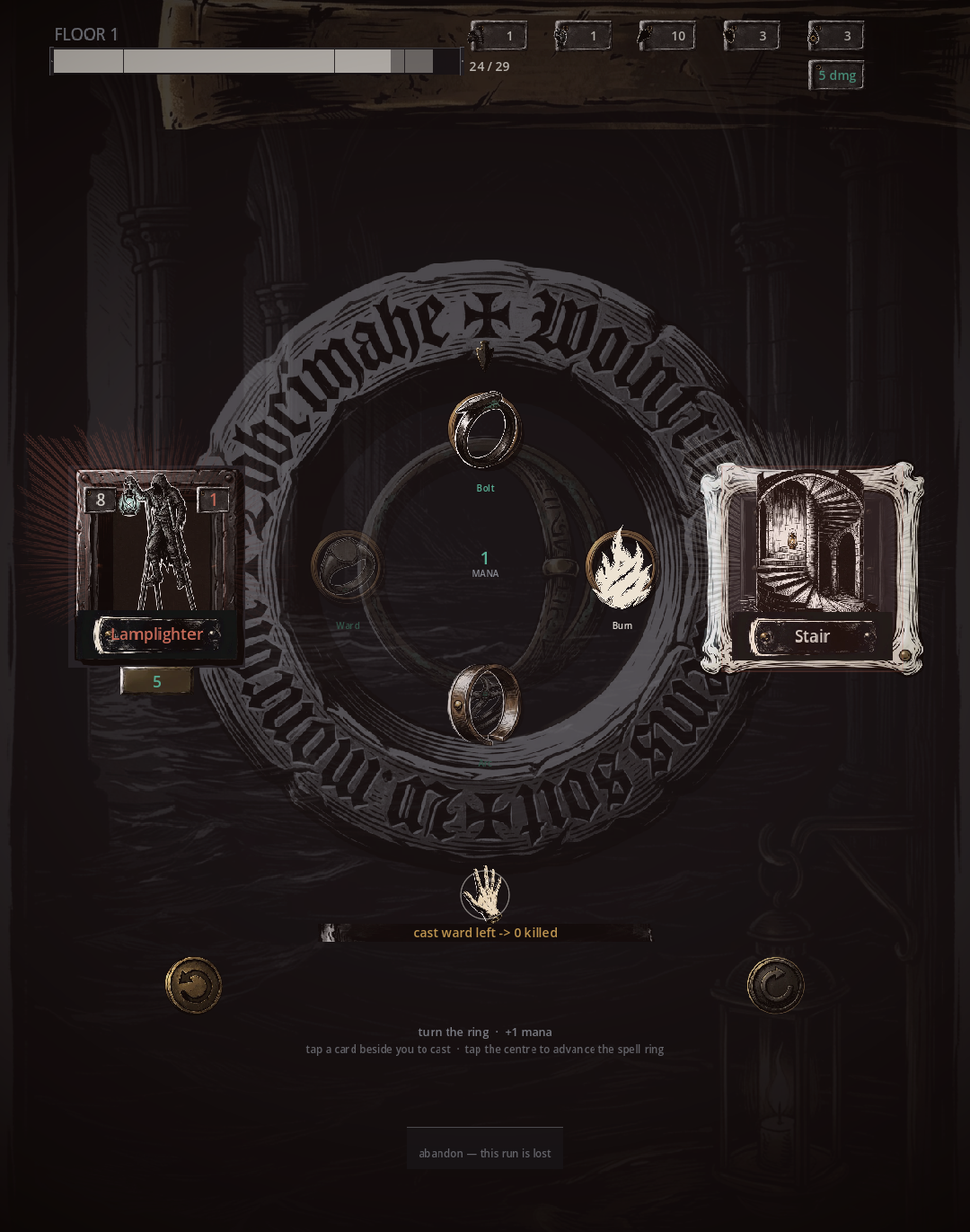The ring. Two cards within reach, and one turn to spend.